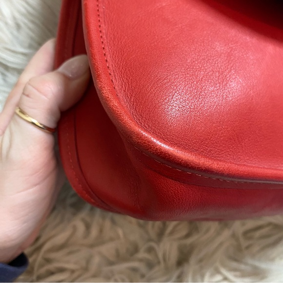 Authentic Vintage Coach Red Lindsay Crossbody